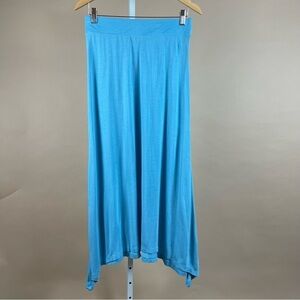 Gloria Vanderbilt Women's Medium Pastel Blue Maxi Skirt Elastic Waist Spring